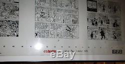 Rare Original Tintin Printing Board, Rhodoid, Coke In Stock, Herge