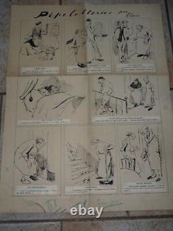 Rare original ink drawing board by Théodore VAN ELSEN (1896-1961)