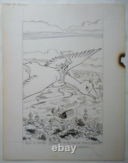 Rare original plate in Chinese ink by Nils Olgersen Dufranne, signed