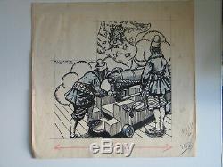 Raymond Cazanave 10 Original Boards Bd Superb Set 1941 Pierrot Drawing