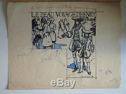 Raymond Cazanave 10 Original Boards Bd Superb Set 1941 Pierrot Drawing