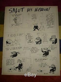 Reiser Original Drawing Board Eo Charlie Hebdo 70 Bd Signed Lepers