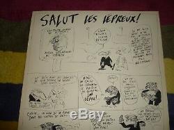 Reiser Original Drawing Board Eo Charlie Hebdo 70 Bd Signed Lepers