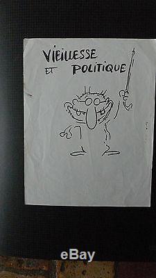 Reiser Original Drawing With The Felt Old And Political Published In 1976