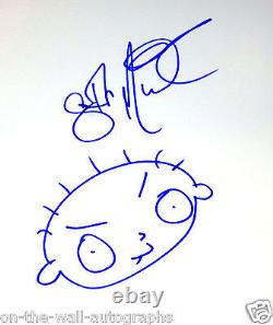 SKETCH DRAWING OF STEWIE SETH MACFARLANE FAMILY GUY HAND SIGNED 11X14! With PROOF + COA