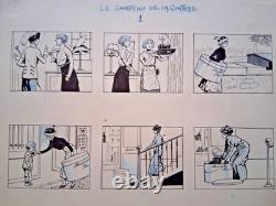 Series of 2 comic strips signed ARSÈNE BLONDEAU. Fashion. Women.