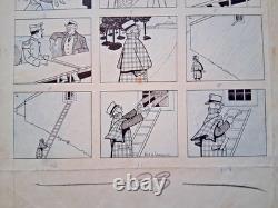 Series of 2 comic strips signed by PAUL D'ESPAGNAT. The Spy