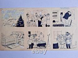 Series of 2 original comic strips signed LUC LEGUEY. Fantastic. Giant.