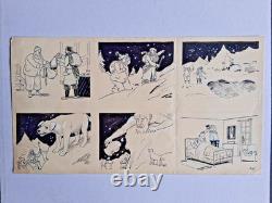 Series of 2 original comic strips signed LUC LEGUEY. Fantastic. Giant.