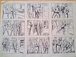 Series of 3 comic strips signed GEORGES QUESNEL. Adventures. USA