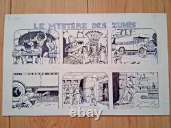 Series of 4 comic strips signed ASY. Wild West