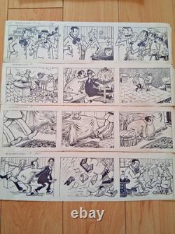 Series of 4 comic strips signed by Carbodio. A President in Danger