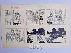 Series of 4 original comic strips signed FALCO. Fantastic. Medieval.
