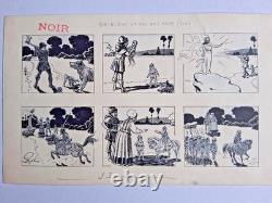 Series of 4 original comic strips signed FALCO. Fantastic. Medieval.