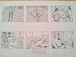 Series of 4 unsigned comic strips. Wild West. Indians. Cowboy.