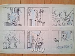 Series of two comic book pages signed GEORGE EDWARD. Pictor and Mélo