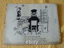 Set Of 5 Original Plates Drawings/caricatures By Jean Effel