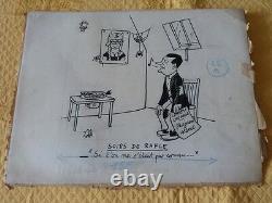 Set Of 5 Original Plates Drawings/caricatures By Jean Effel