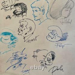 Single sheet of 11 autographs with frame, size 30 x 21 cm