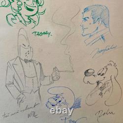 Single sheet of 8 autographs with frame, 30 x 21 cm