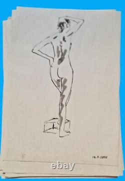 Sketches drafts nudes lot 51 boards some signed Paloma Maldonado