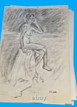 Sketches drafts nudes lot 51 boards some signed Paloma Maldonado