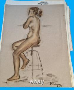 Sketches drafts nudes lot 51 boards some signed Paloma Maldonado