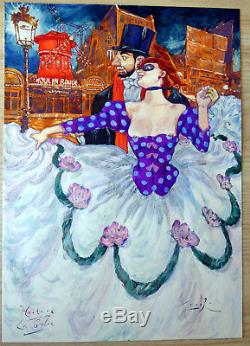 Smudja Original Drawing Toulouse Lautrec La Goulue Moulin Rouge