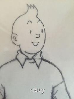 Studio Hergé Drawings Of Tintin Of Face, Profile, Back (circa 1969)