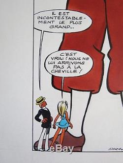 Superb Original Illustration In Tribute To Hergé And Tintin Signed (dany)