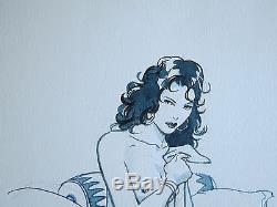 Superb Original Nude Original Chinese Ink / Colors Dedicated And Signed (marini)
