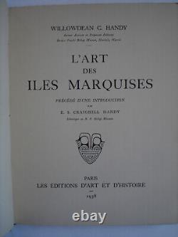 THE ART OF THE MARQUESAS by HANDY EO 1938 Very GOOD EX -24 drawings -20 plates