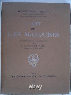 The Art of the Marquesas by Handy EO 1938 Very Beautiful Ex - 24 drawings - 20 plates.