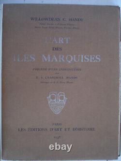 The Art of the Marquesas by Handy EO 1938 Very Good Condition - 24 drawings - 20 plates