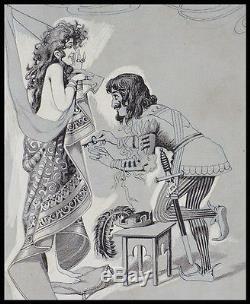 The Chastity Belt Original Drawing In Ink Around 1890 Eroticism