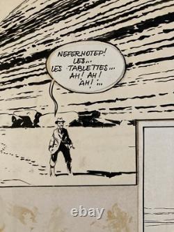 Very Beautiful Original Drawing Page, 1978, Pierre de Winninger, The Forgotten Pyramid