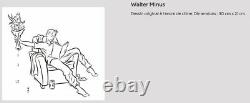 Walter Minus Dessin Original 21 X 30 Original Board Drawing Pin-up Pop Art