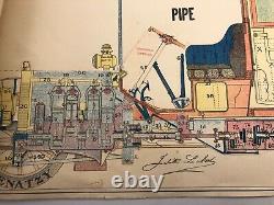 1905 DESSIN ANATOMIQUE VOITURE PIPE. PLANCHE MONTÉE Image à système