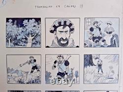 2 planches de BD originales signées LUC LEGUEY. Fantastique. Géant. Nain