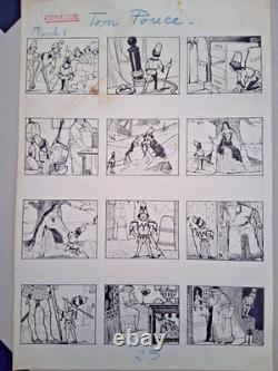 2 planches de BD originales signées (LUC LEGUEY). Tom Pouce