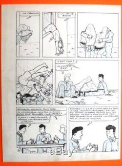2 planches originales de MITAK dessin original Tam Tam fait la guerre Mitacq