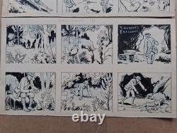 3 planches de BD originales non signées (LUC LEGUEY). Braconne