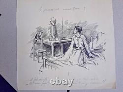 3 planches de BD originales non signées. Perroquet. Tribunal