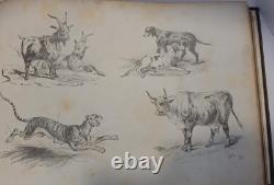 Album de dessins originaux 1853-1855 relié chagrin 22 planches