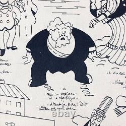 Ancien 3 Dessins Moriss Planches Originales Signées Presse Caricature C 1905