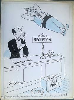 Ancien dessin humoristique planche originale signée HAROT N°5 (No Faizant Kiraz)