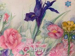 Ancienne Planche De Dessins Originaux Etudes De Fleurs Botaniques Signee (10)