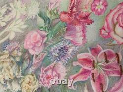 Ancienne Planche De Dessins Originaux Etudes De Fleurs Botaniques Signee (12)