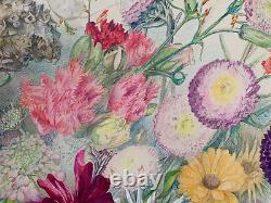 Ancienne Planche De Dessins Originaux Etudes De Fleurs Botaniques Signee (3)