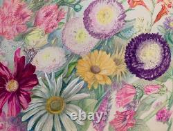 Ancienne Planche De Dessins Originaux Etudes De Fleurs Botaniques Signee (3)